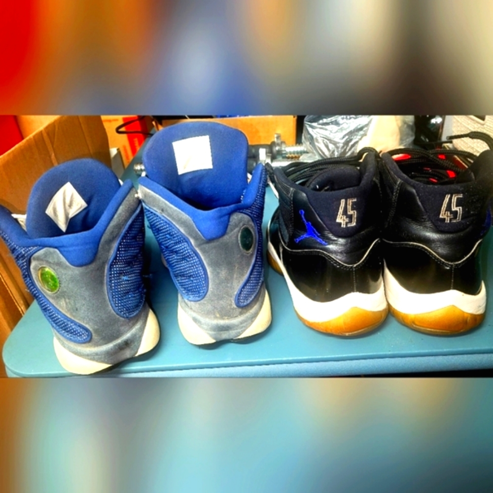 2 Pairs Retro Air Jordan Bundle: Space Jam 11's, & Flint 13's